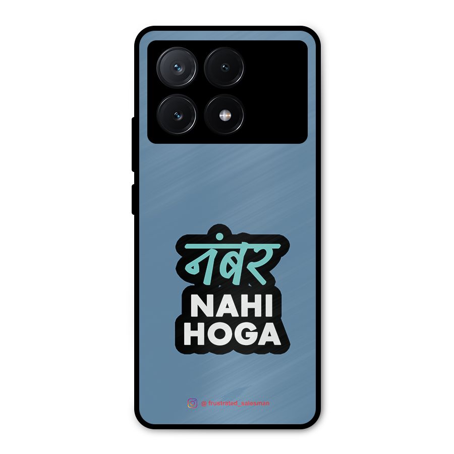 Number Nahi Hoga SteelBlue Metal Back Case for Poco X6 Pro