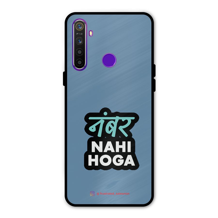 Number Nahi Hoga SteelBlue Metal Back Case for Realme 5i