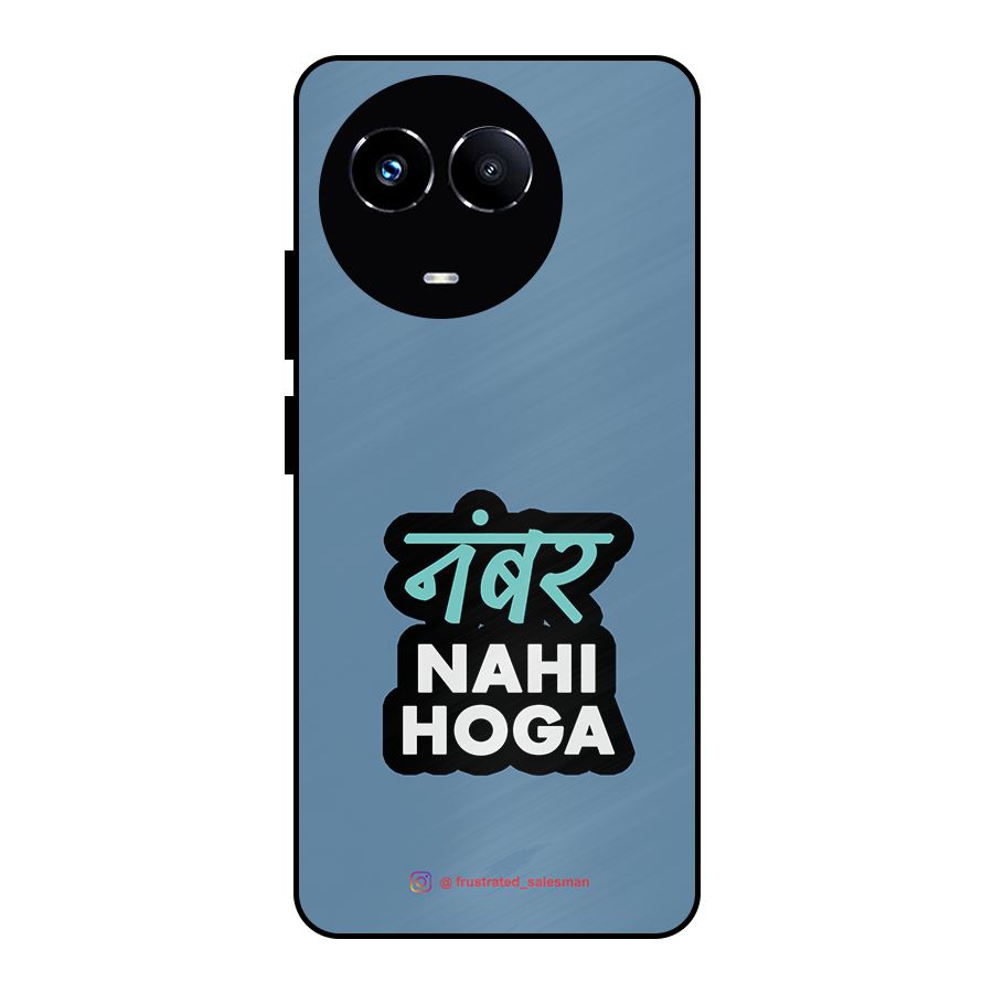 Number Nahi Hoga SteelBlue Metal Back Case for Realme Narzo 60X
