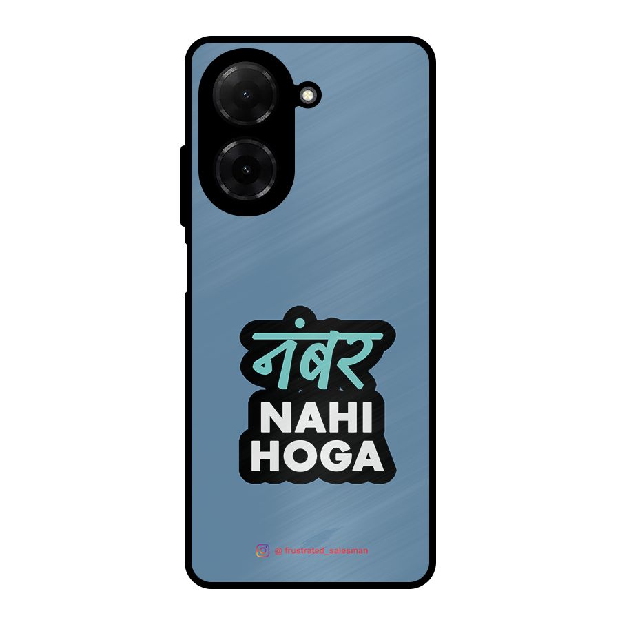 Number Nahi Hoga SteelBlue Metal Back Case for Redmi A5 4G