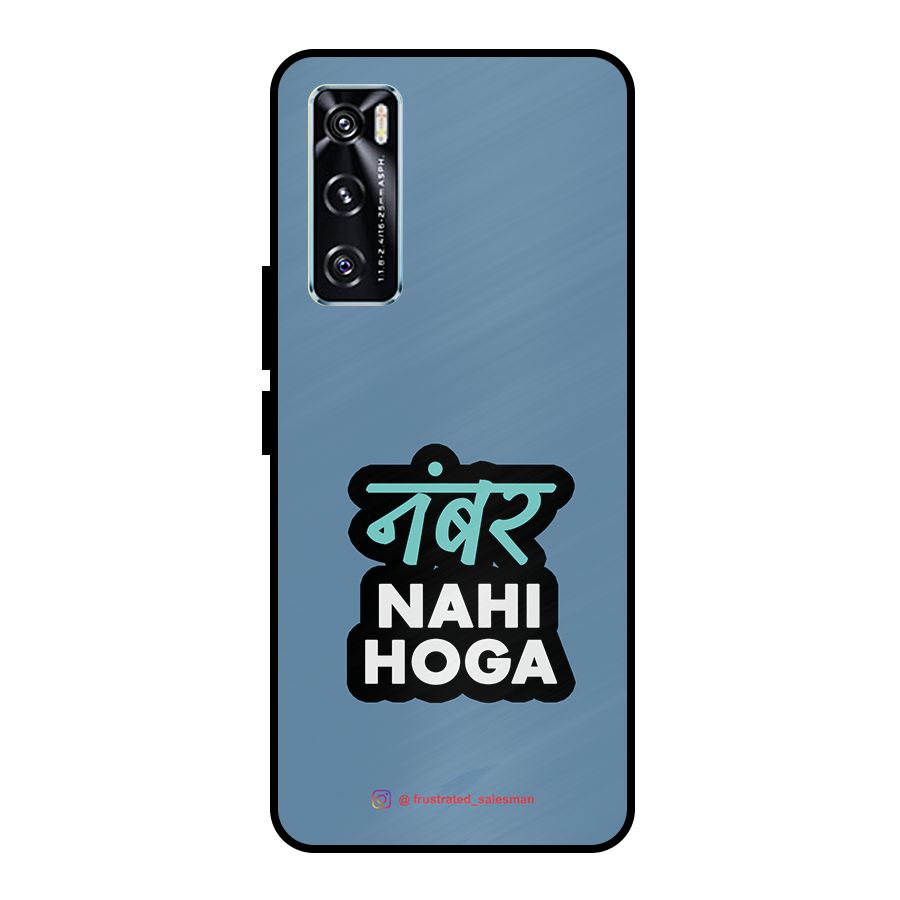 Number Nahi Hoga SteelBlue Metal Back Case for Vivo V20 SE