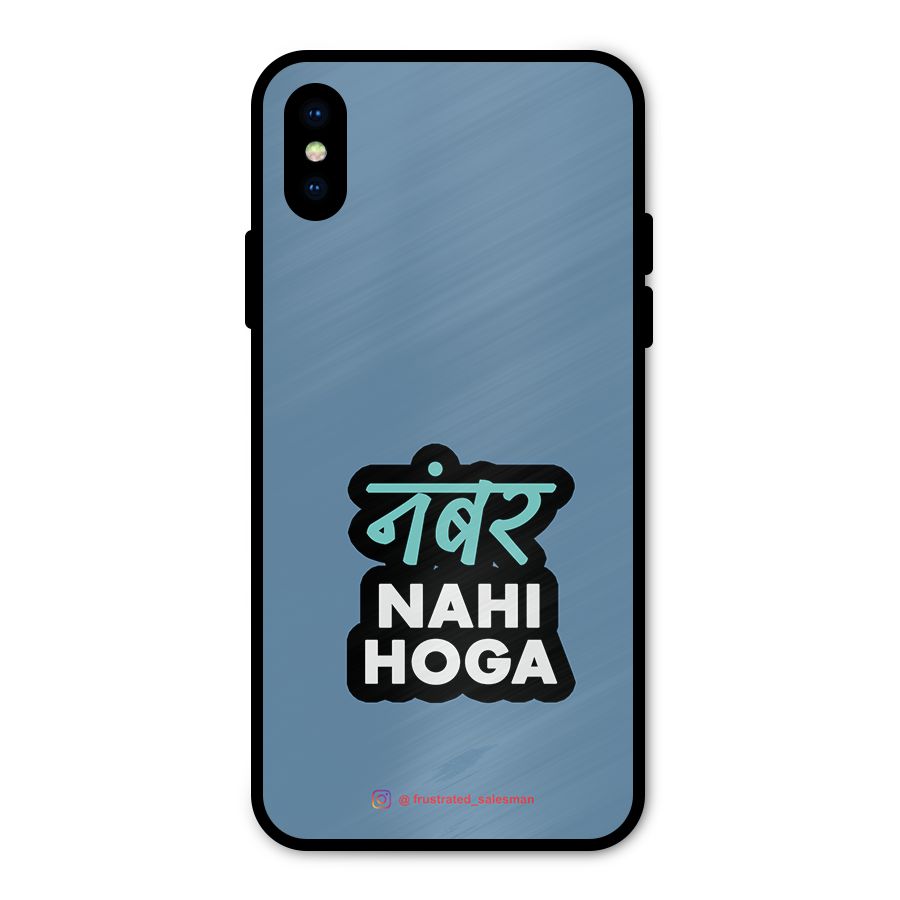 Number Nahi Hoga SteelBlue Metal Back Case for iPhone X