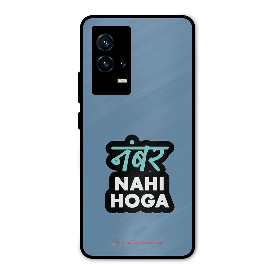 Number Nahi Hoga SteelBlue Metal Back Case for iQOO 9 5G