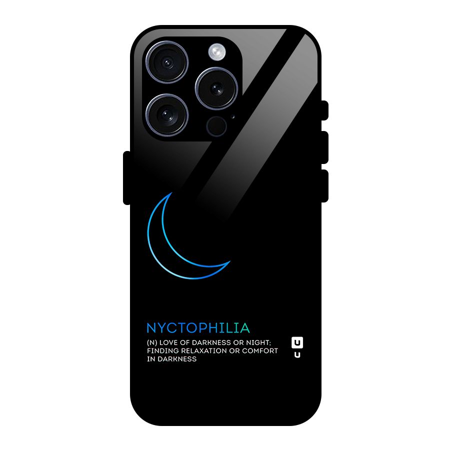 Nyctophilia Love of Darkness Glass Back Case for iPhone 15 Pro
