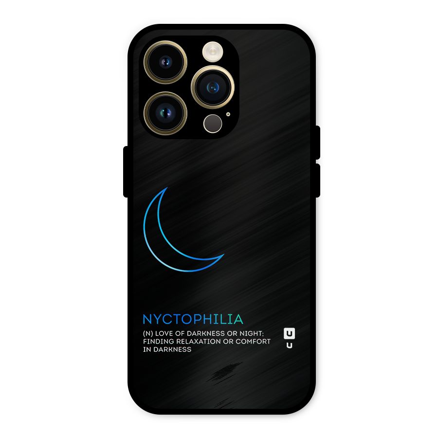 Nyctophilia Love of Darkness Metal Back Case for iPhone 14 Pro
