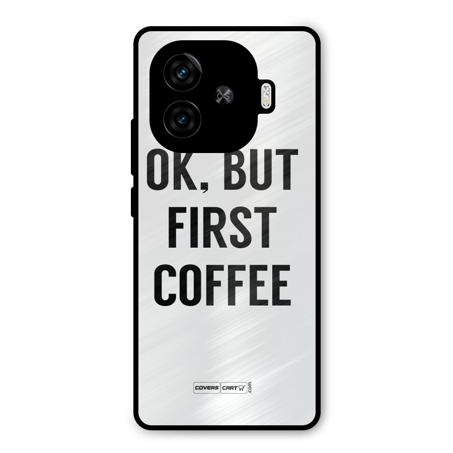 OK But First Coffee (White) Metal Back Case for iQOO Neo 10R