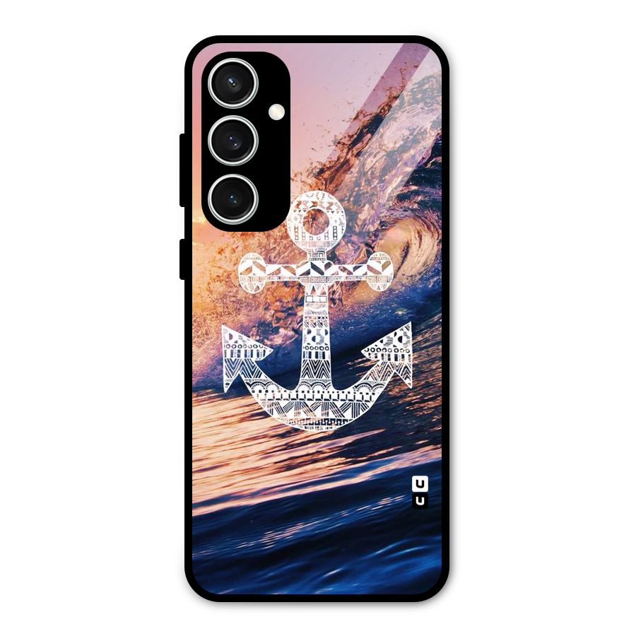 Ocean Anchor Wave Glass Back Case for Galaxy S23 FE
