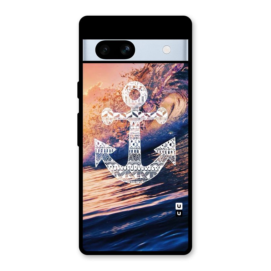 Ocean Anchor Wave Glass Back Case for Google Pixel 7a