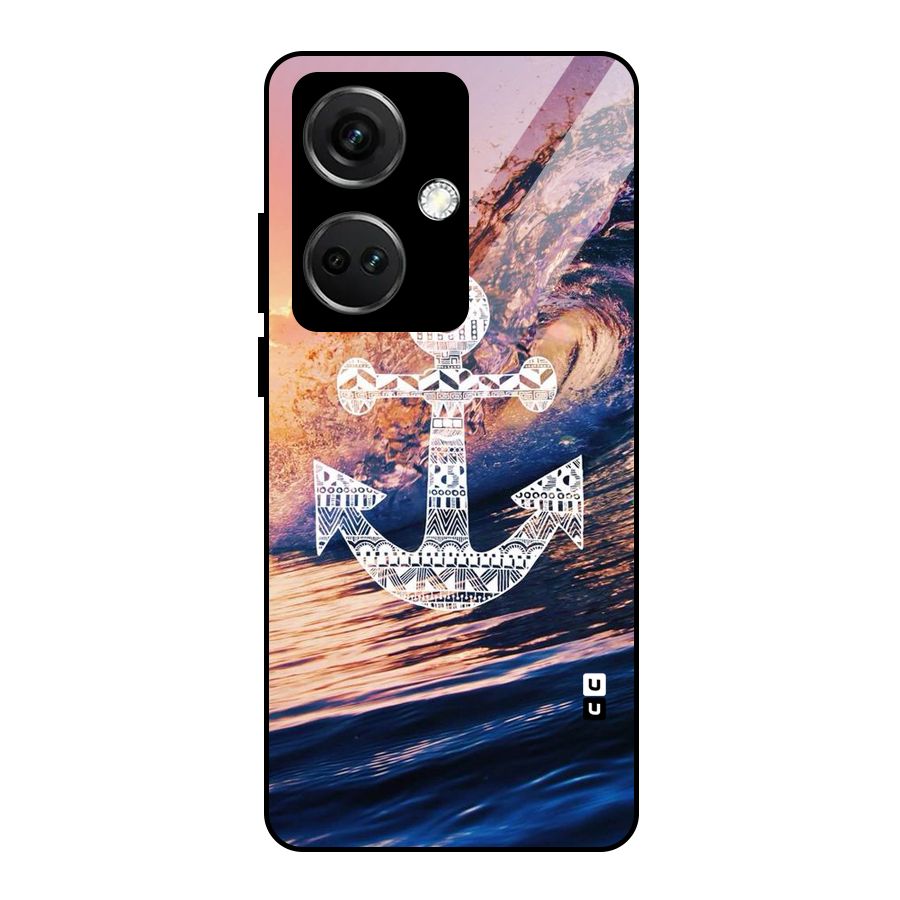 Ocean Anchor Wave Glass Back Case for OnePlus Nord CE 3 5G