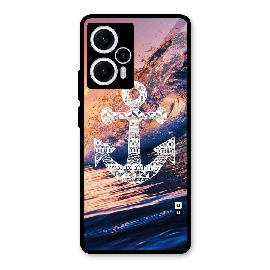 Ocean Anchor Wave Glass Back Case for Poco F5