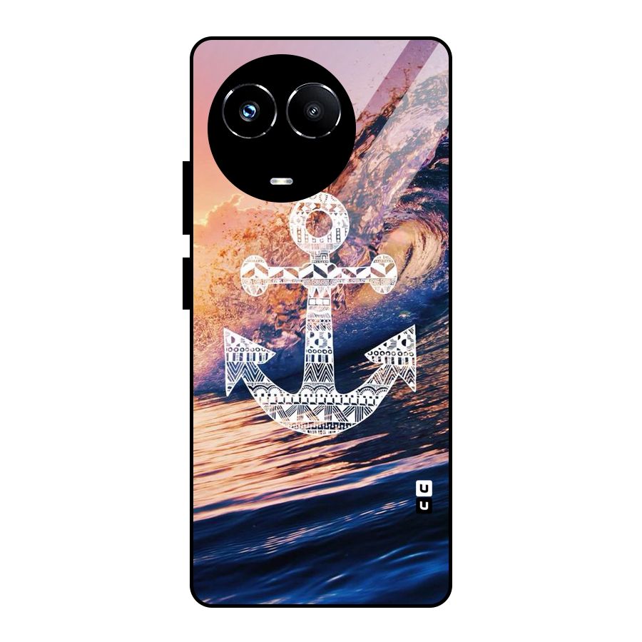 Ocean Anchor Wave Glass Back Case for Realme 11X