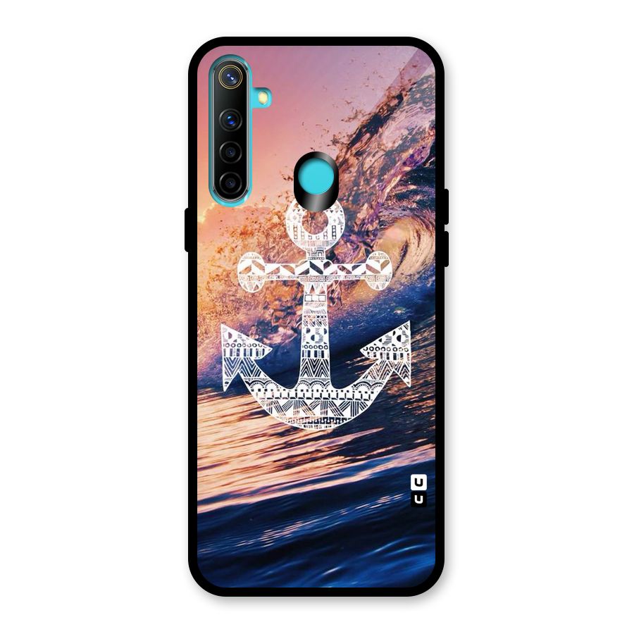 Ocean Anchor Wave Glass Back Case for Realme 5i