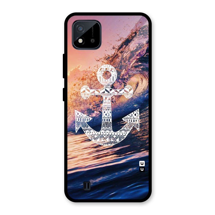 Ocean Anchor Wave Glass Back Case for Realme C11 2021