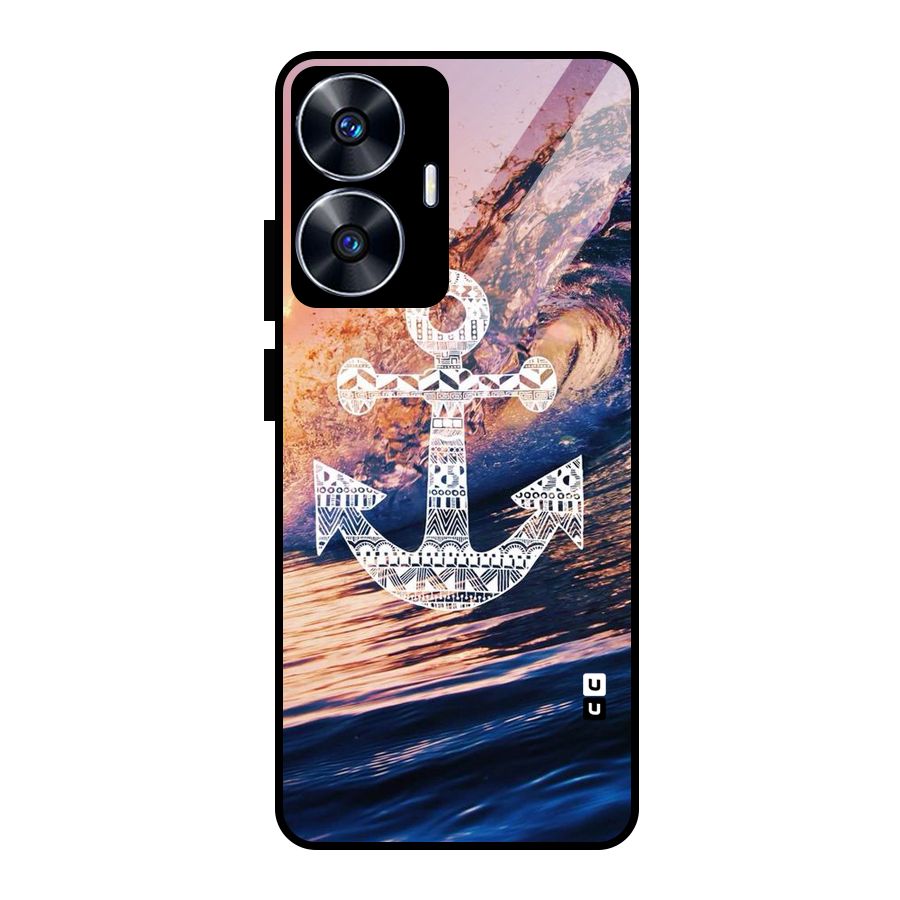 Ocean Anchor Wave Glass Back Case for Realme Narzo N55