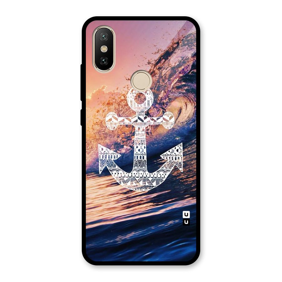 Ocean Anchor Wave Glass Back Case for Redmi A2