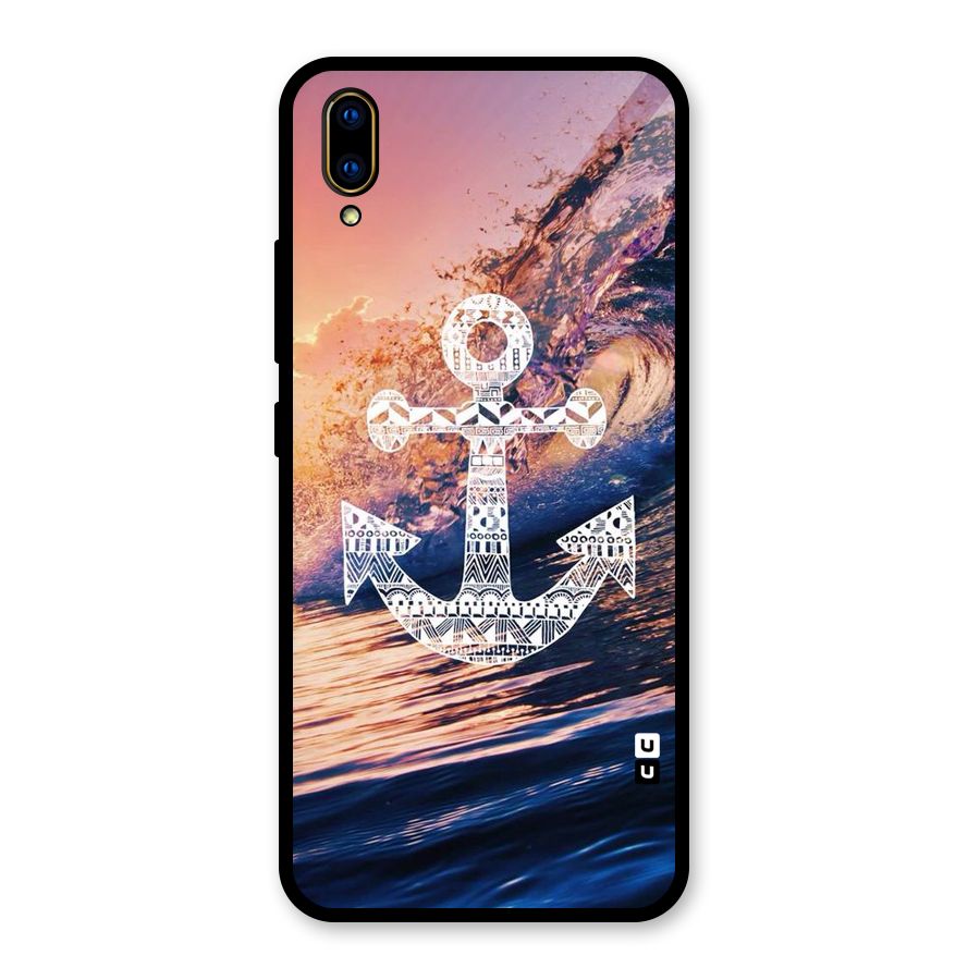 Ocean Anchor Wave Glass Back Case for Vivo V11 Pro