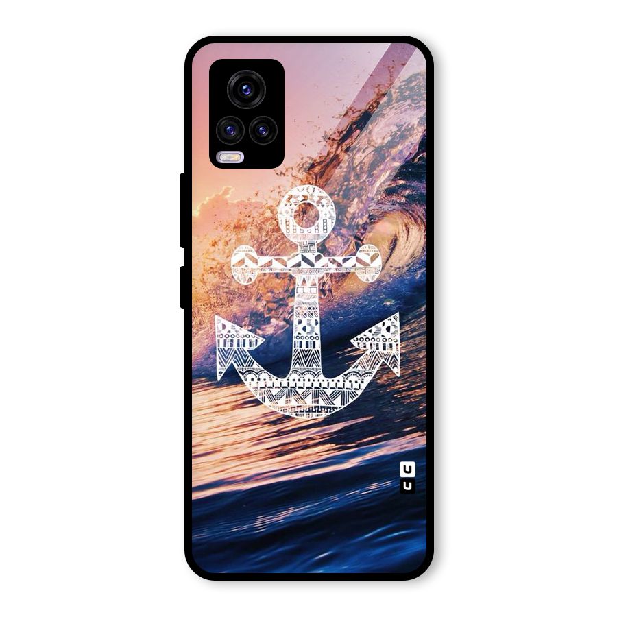 Ocean Anchor Wave Glass Back Case for Vivo V20 2021