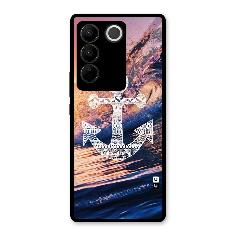 Ocean Anchor Wave Glass Back Case for Vivo V27