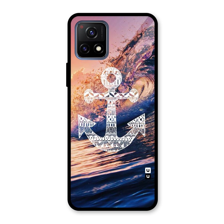 Ocean Anchor Wave Glass Back Case for Vivo Y72 5G