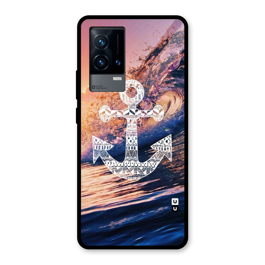 Ocean Anchor Wave Glass Back Case for iQOO 9 5G