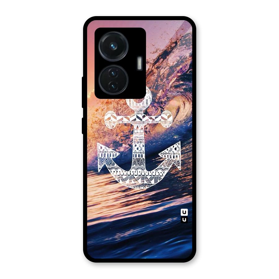 Ocean Anchor Wave Glass Back Case for iQOO Z6 44W
