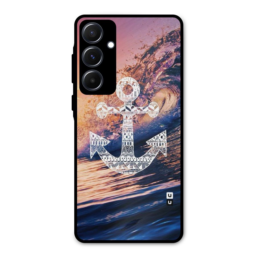Ocean Anchor Wave Metal Back Case for Galaxy A55
