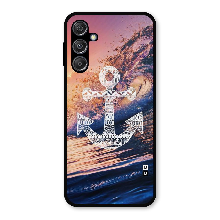 Ocean Anchor Wave Metal Back Case for Galaxy M34 5G