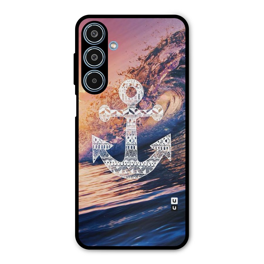 Ocean Anchor Wave Metal Back Case for Galaxy M35