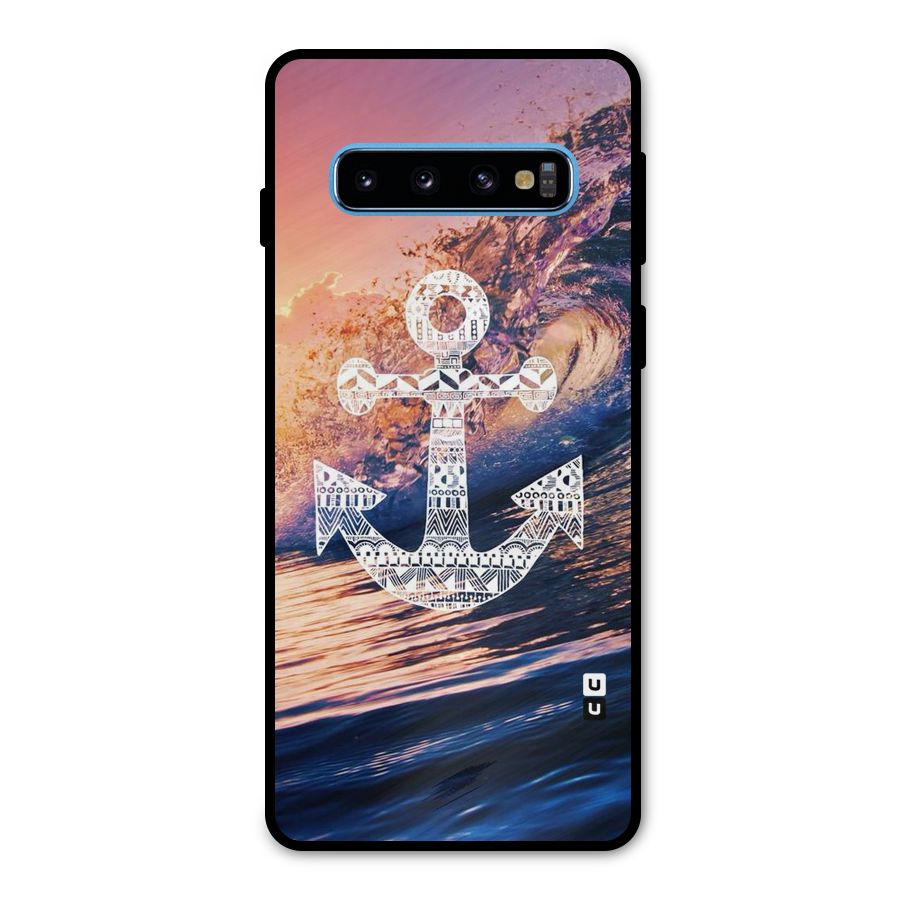 Ocean Anchor Wave Metal Back Case for Galaxy S10