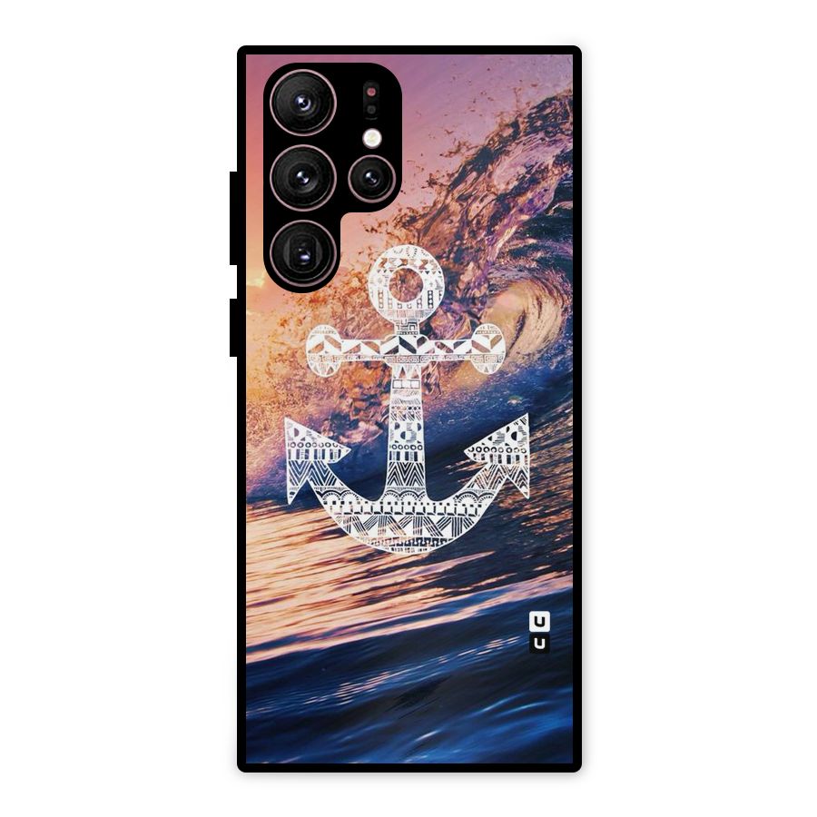 Ocean Anchor Wave Metal Back Case for Galaxy S22 Ultra 5G