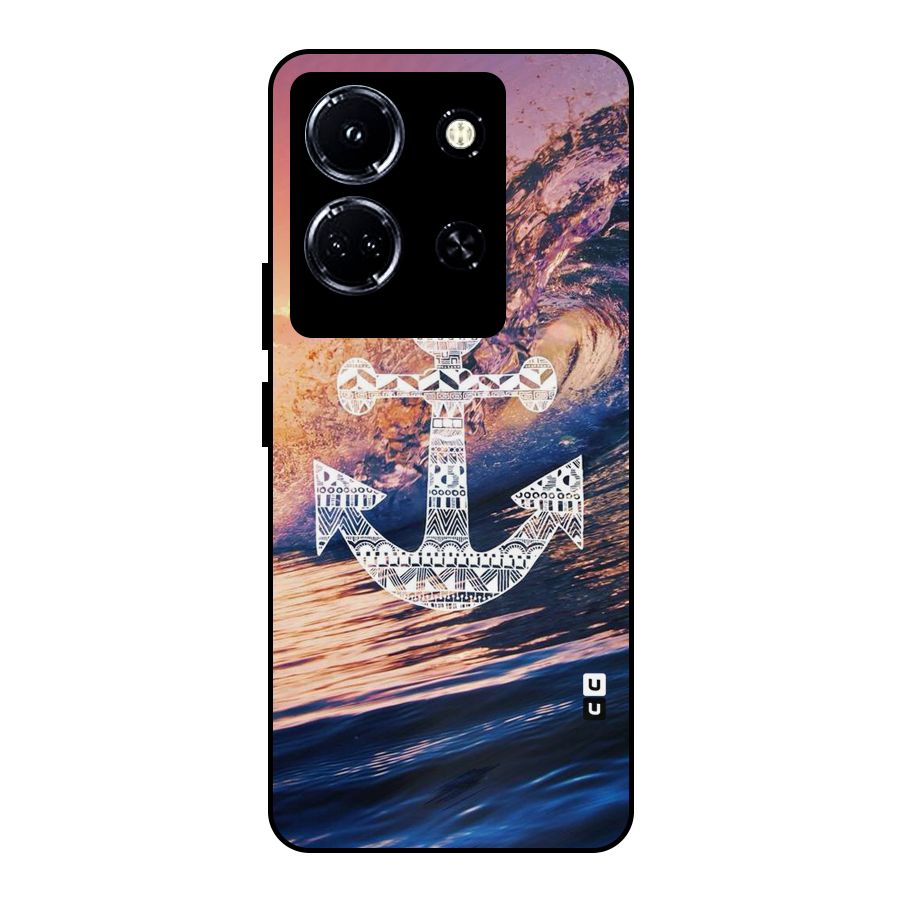 Ocean Anchor Wave Metal Back Case for Infinix Note 30 5G