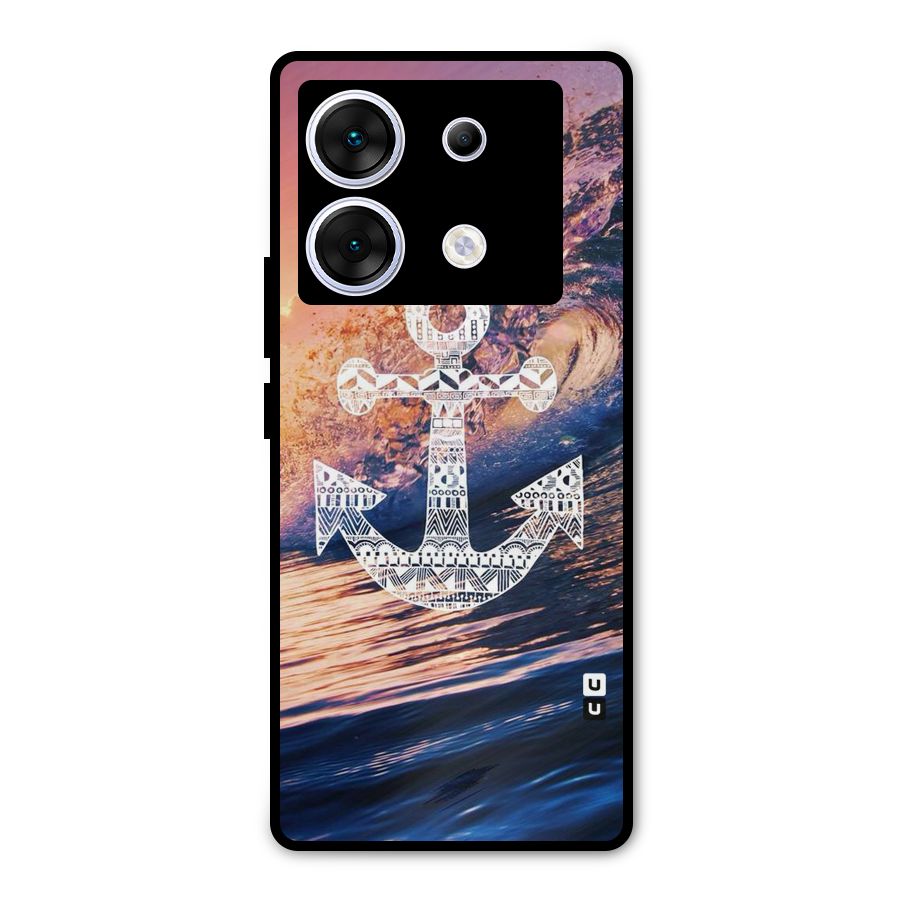 Ocean Anchor Wave Metal Back Case for Infinix Zero 30 5G