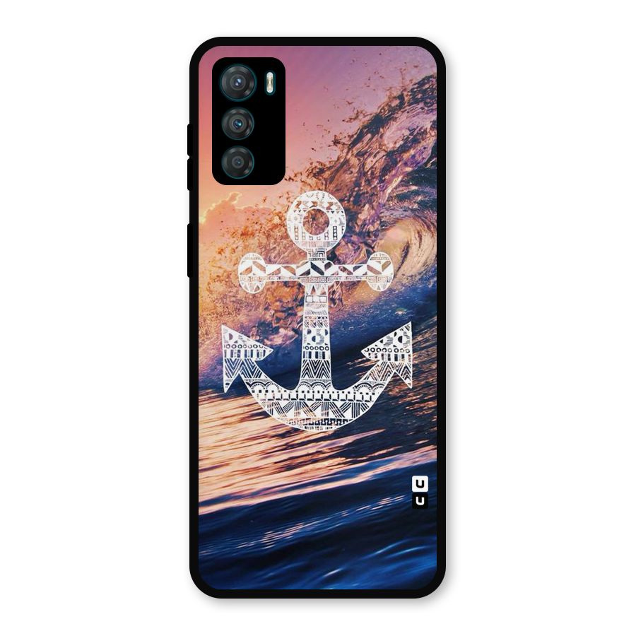 Ocean Anchor Wave Metal Back Case for Moto G42