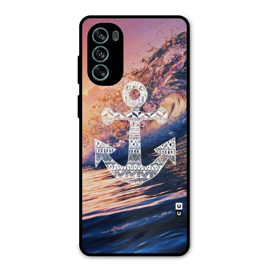 Ocean Anchor Wave Metal Back Case for Moto G62