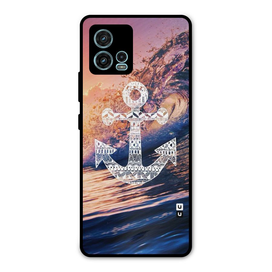 Ocean Anchor Wave Metal Back Case for Moto G72