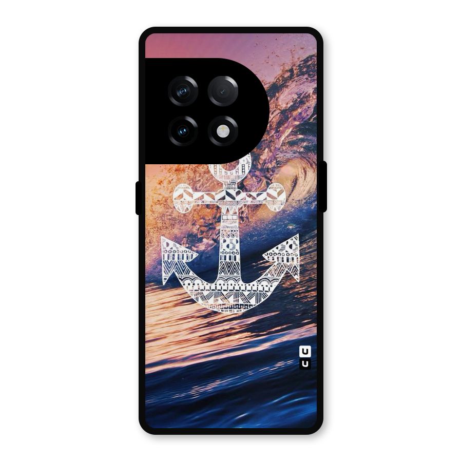 Ocean Anchor Wave Metal Back Case for OnePlus 11R