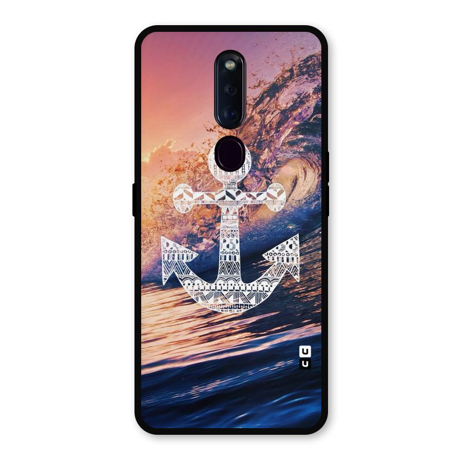 Ocean Anchor Wave Metal Back Case for Oppo F11 Pro