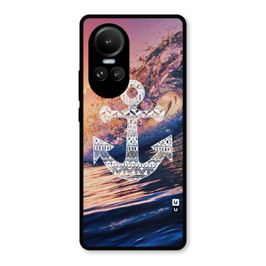 Ocean Anchor Wave Metal Back Case for Oppo Reno10 Pro