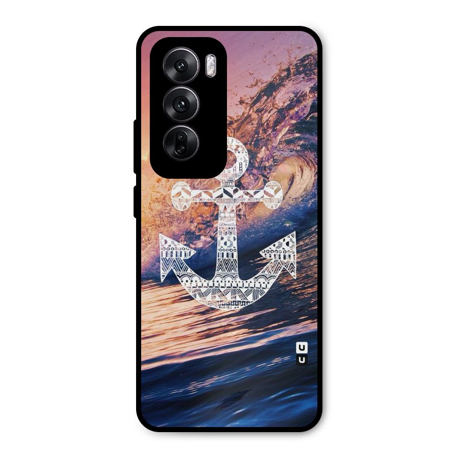 Ocean Anchor Wave Metal Back Case for Oppo Reno12