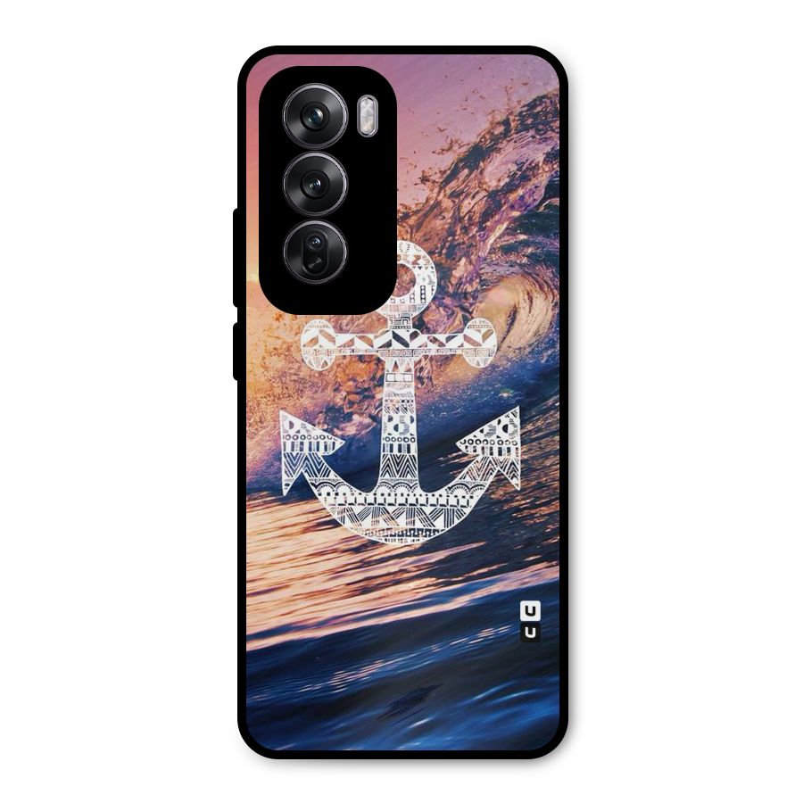 Ocean Anchor Wave Metal Back Case for Oppo Reno12 Pro
