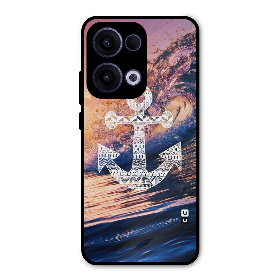 Ocean Anchor Wave Metal Back Case for Oppo Reno13