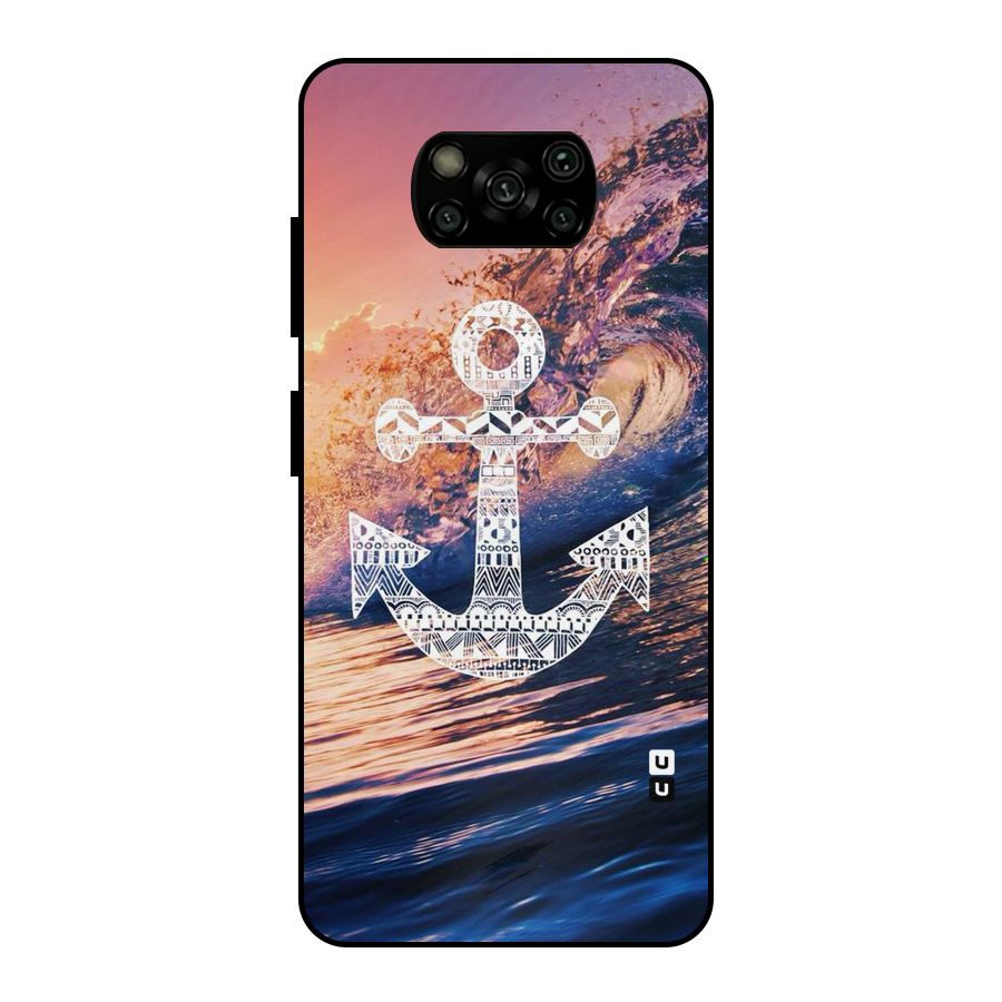 Ocean Anchor Wave Metal Back Case for Poco X3