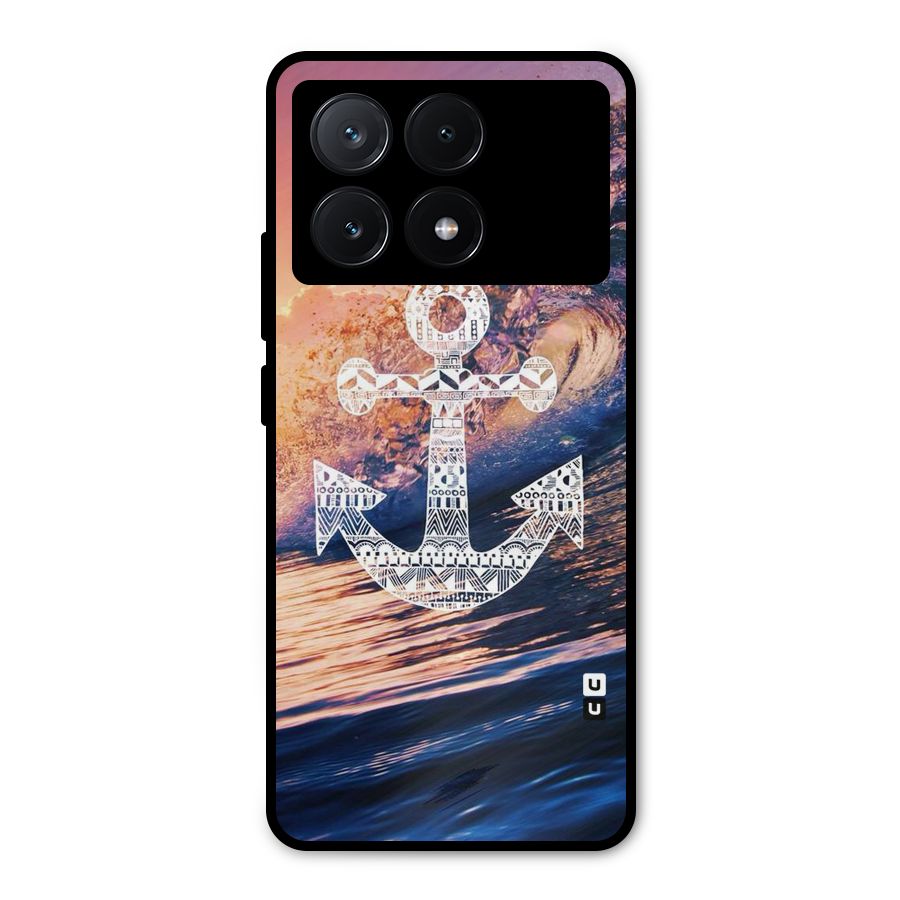 Ocean Anchor Wave Metal Back Case for Poco X6 Pro