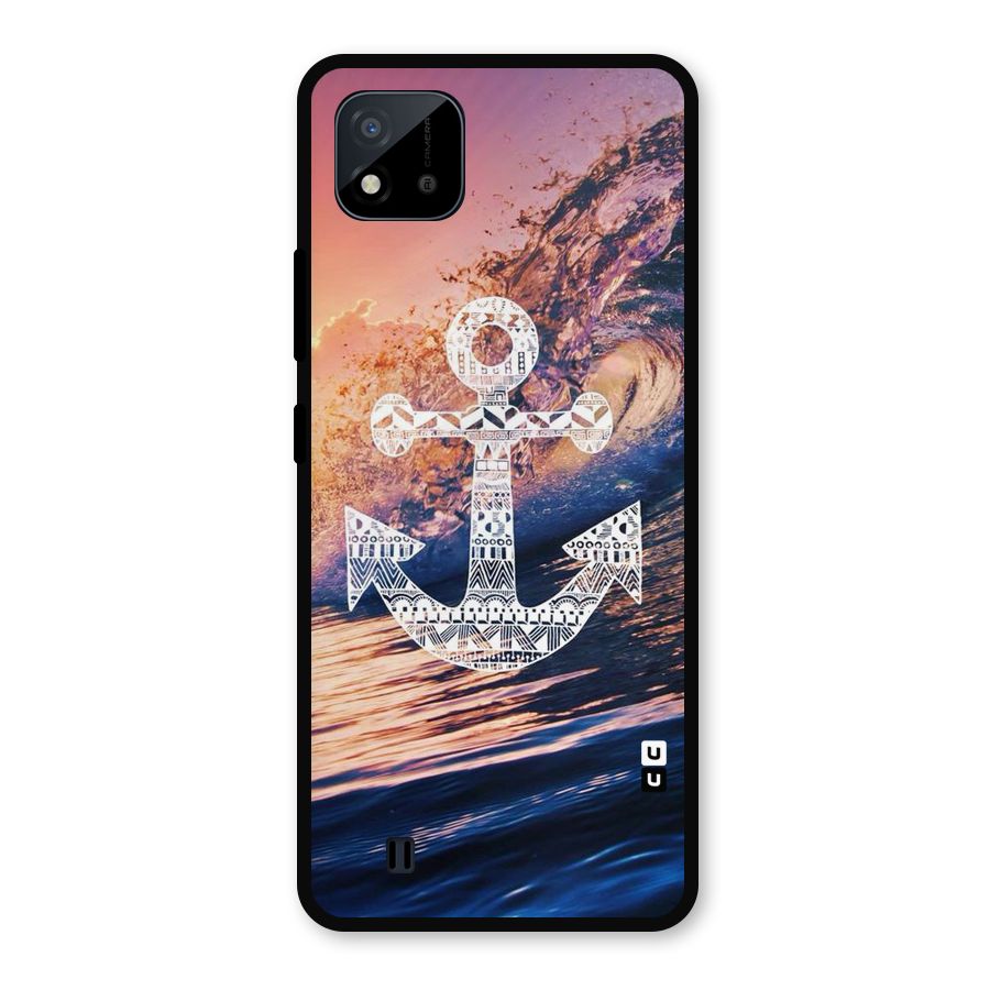 Ocean Anchor Wave Metal Back Case for Realme C11 2021