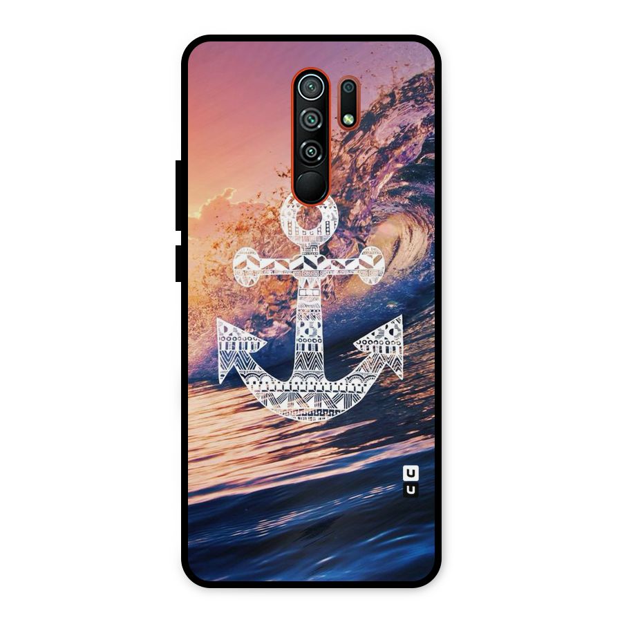 Ocean Anchor Wave Metal Back Case for Redmi 9 Prime