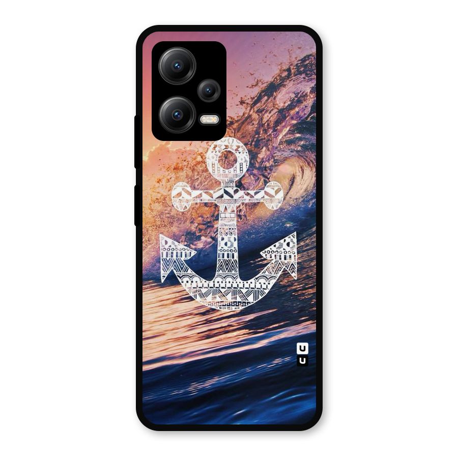 Ocean Anchor Wave Metal Back Case for Redmi Note 12 5G