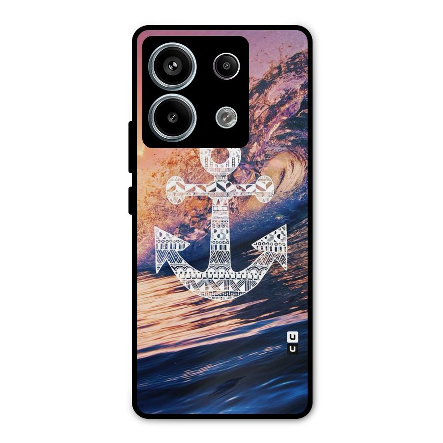 Ocean Anchor Wave Metal Back Case for Redmi Note 13 Pro 5G