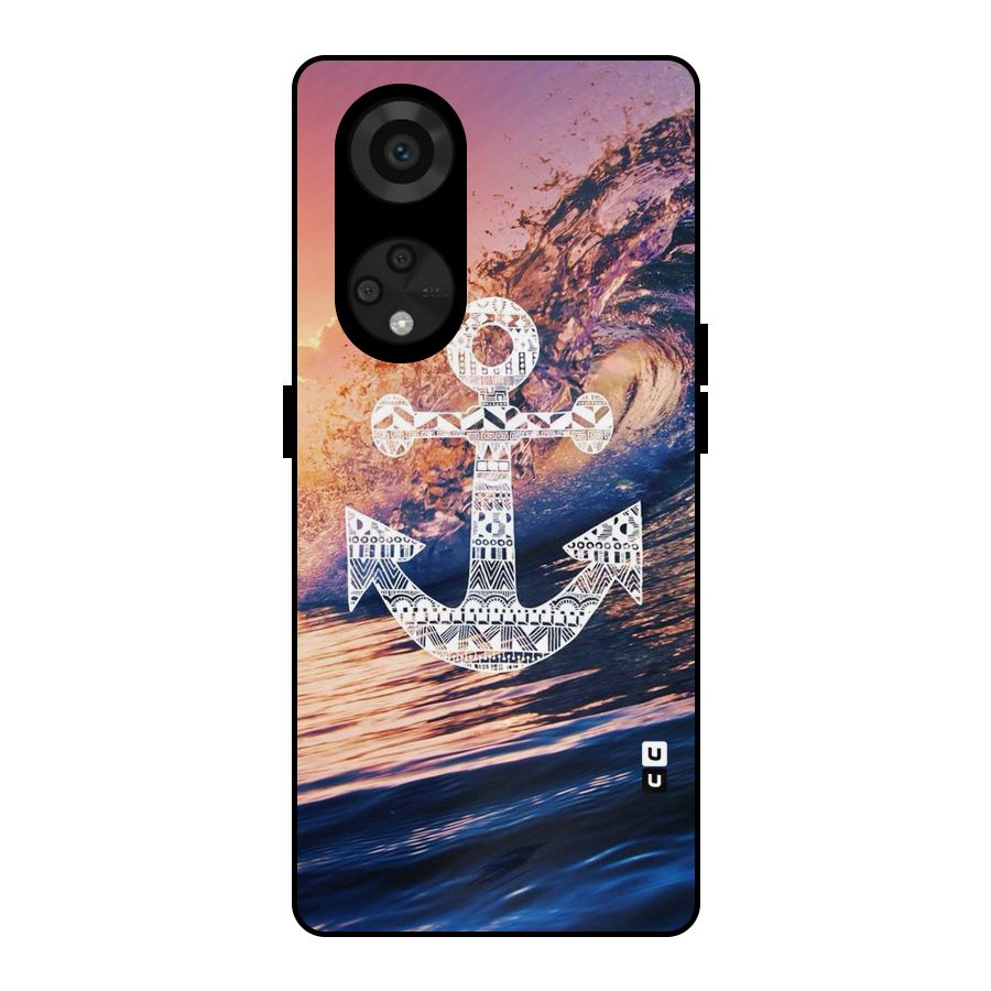 Ocean Anchor Wave Metal Back Case for Reno8 T 5G