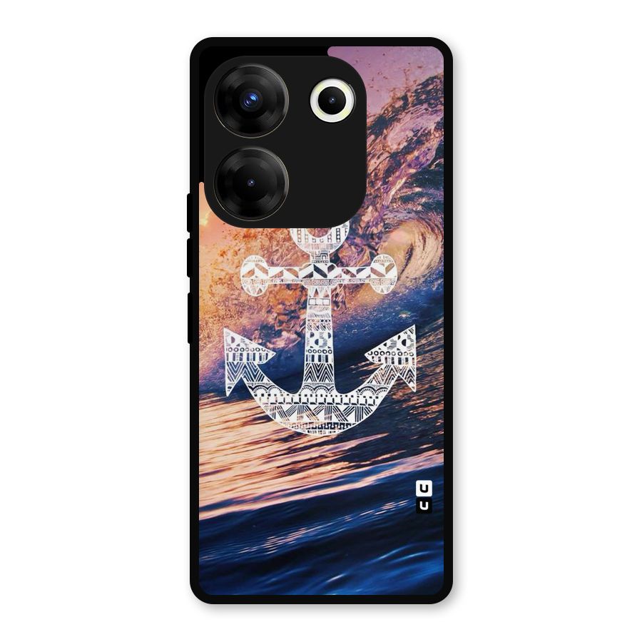 Ocean Anchor Wave Metal Back Case for Tecno Camon 20 Pro