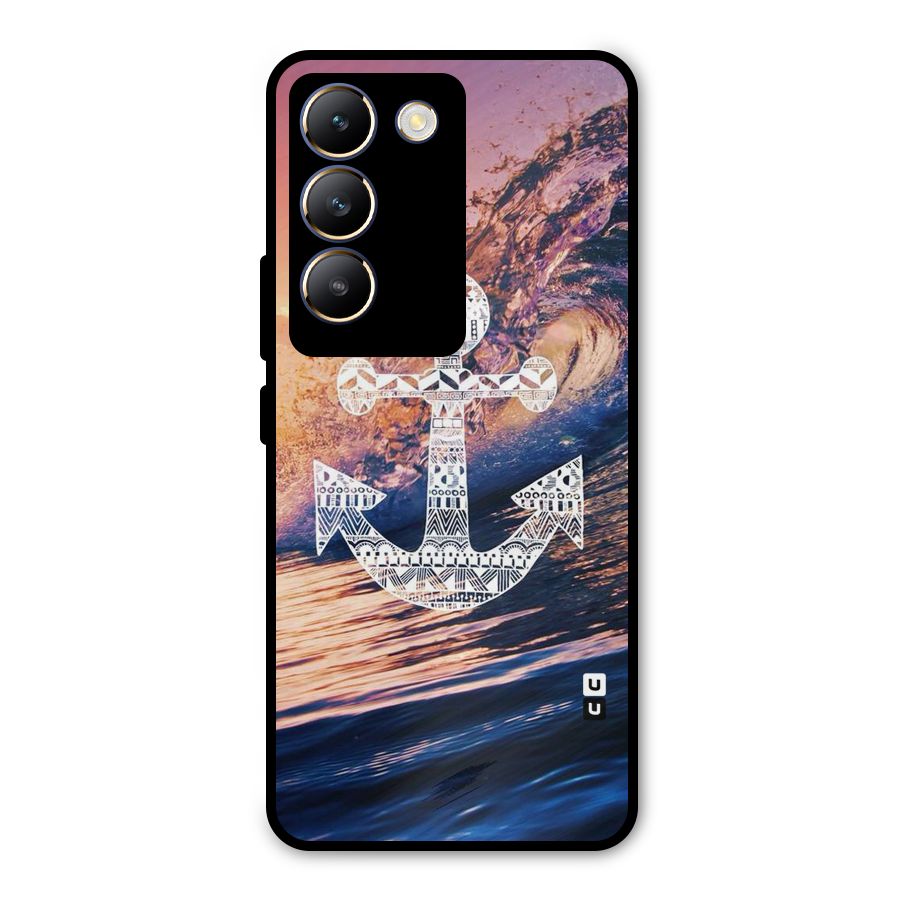 Ocean Anchor Wave Metal Back Case for Vivo T3 5G